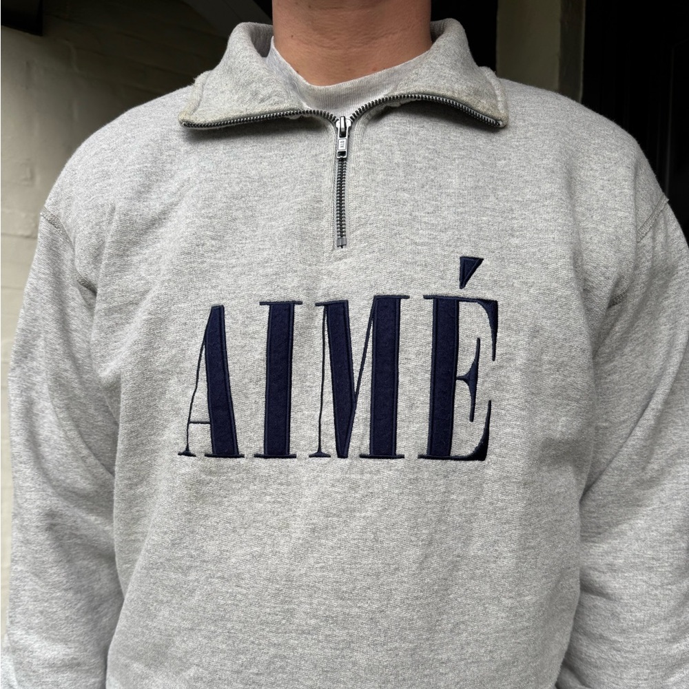 Aime Leon Dore Quarter Zip Gray Sweatshirt - Picture 6 of 8